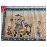 Stunning Vintage Handpainted Indian Silk - Royal March