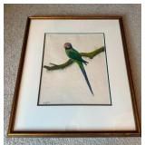 Funky Vintage Fine Art Original Painting - H.L. Dongo - Parakeet