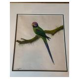 Funky Vintage Fine Art Original Painting - H.L. Dongo - Parakeet