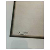 Funky Vintage Fine Art Original Painting - H.L. Dongo - Parakeet