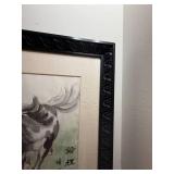 Stunning Antique Chinese Ink Wash Painting - Wild Horses