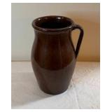 Vintage Glazed Handled Ceramic Pitcher