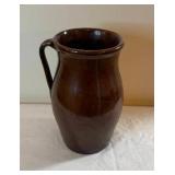 Vintage Glazed Handled Ceramic Pitcher