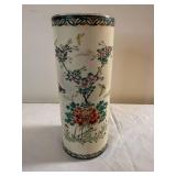 Antique Chinese Handpainted Cylinder Vase