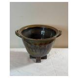 Vintage Drip Glaze Footed Vessel