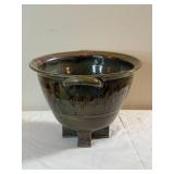 Vintage Drip Glaze Footed Vessel