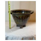 Vintage Drip Glaze Footed Vessel