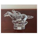 Fine Leaded Crystal Horse & Jockey Figure