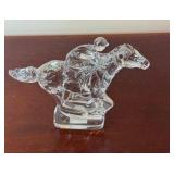 Fine Leaded Crystal Horse & Jockey Figure