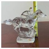 Fine Leaded Crystal Horse & Jockey Figure