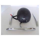 Skid Lid Helmet, & 3- Pieces Of Harley Chrome