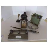 Lot Of Miscellaneous Items: CB Antenna, Steel Sewing Machine Motor, Electrical Box