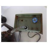 Lot Of Miscellaneous Items: CB Antenna, Steel Sewing Machine Motor, Electrical Box