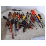Lot Of Pry Bars, Screwdrivers