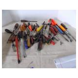 Lot Of Pry Bars, Screwdrivers