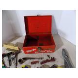 Hand Tools With Metal Milwaukee Steel Box T-Wrenches, Wire Snipers, Expander, Large Socket, Allen Wrenches, Tape Measure