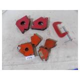 6 Magpita L Welding Magnets & 4" Hand Clamp