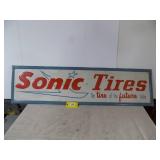 Sonic Tire Sign "Printhase The Tire Of The Future" Sign, No Rust Or Bullet Holes 16" By 59"