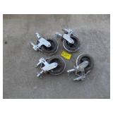 4 - Scaffold Casters, MetalTech & Swivel (In Shed)