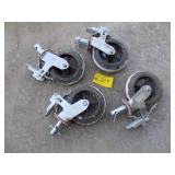 4 - Scaffold Casters, MetalTech & Swivel (In Shed)