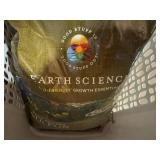 Collection of Garden Supplies Including Peat Moss and Earth Science Sulfur