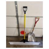 Snow Removal Tools: The Snow Plow Pusher and ACE Metal Shovel