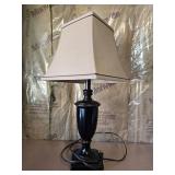 Elegant Table Lamp with Black Base and Beige Shade