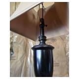 Elegant Table Lamp with Black Base and Beige Shade