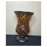 Collection of Decorative Hurricane Vase, Village Candle, and Jesse Ventura Action Figure