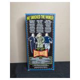 Collection of Decorative Hurricane Vase, Village Candle, and Jesse Ventura Action Figure