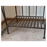 Metal and Glass Side Table or Kitchen/Garden Rack with Lower Shelf