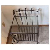 Metal and Glass Side Table or Kitchen/Garden Rack with Lower Shelf