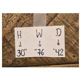 Wooden Dining Table with Woven Chairs and Padded Bench