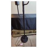 Modern Three-Light Floor Lamp with Glass Cylinder Shades