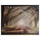 Large Framed Artwork of Tree-Lined Pathway