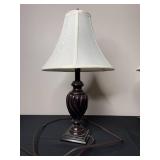 Pair of Swirled Resin Table Lamps with White Shades