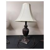 Pair of Swirled Resin Table Lamps with White Shades