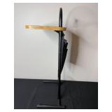 Bamboo Snack Table with Metal Stand and Magazine Holder