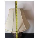 Woven Base Table Lamp with Fabric Shade