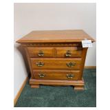 Solid Wood 3-Drawer Dresser with Brass Tone Handles