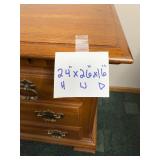 Solid Wood 3-Drawer Dresser with Brass Tone Handles