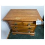 Solid Wood 3-Drawer Dresser with Brass Tone Handles