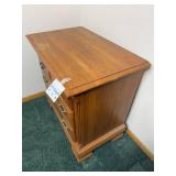 Solid Wood 3-Drawer Dresser with Brass Tone Handles