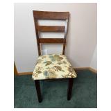 Wooden Dining Chair with Floral Upholstery