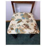 Wooden Dining Chair with Floral Upholstery