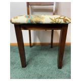 Wooden Dining Chair with Floral Upholstery