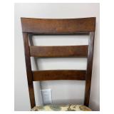 Wooden Dining Chair with Floral Upholstery