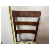 Wooden Dining Chair with Floral Upholstery