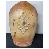 Rustic Decorative Ceramic Vase with Embossed Motif