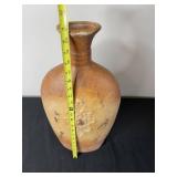 Rustic Decorative Ceramic Vase with Embossed Motif